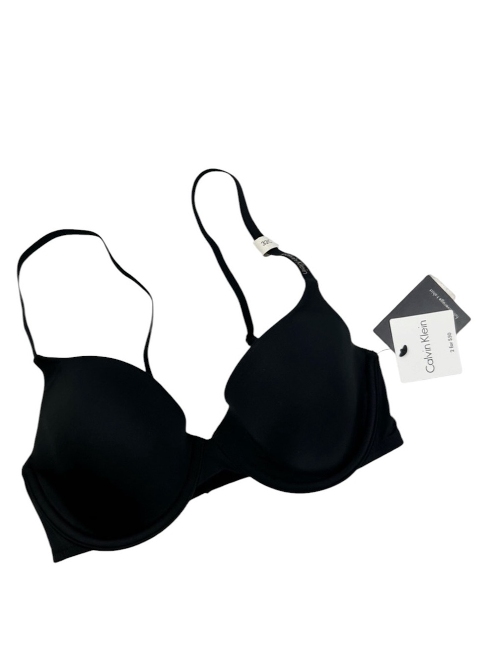 Calvin Klein Black Molded Underwire T-Shirt Bra Size 32C Style QF1650